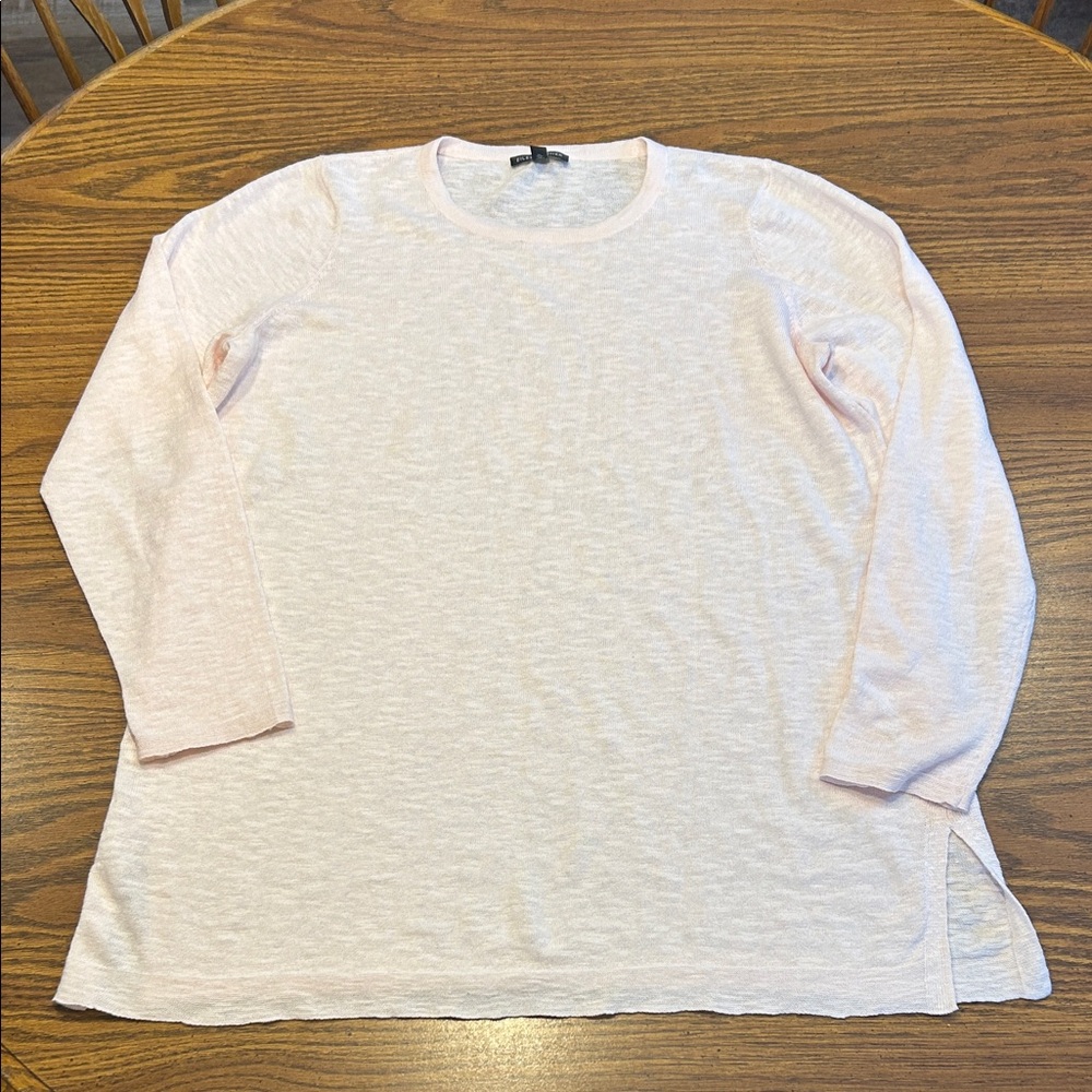 Eileen Fisher Linen Blend Light Pink Sweater